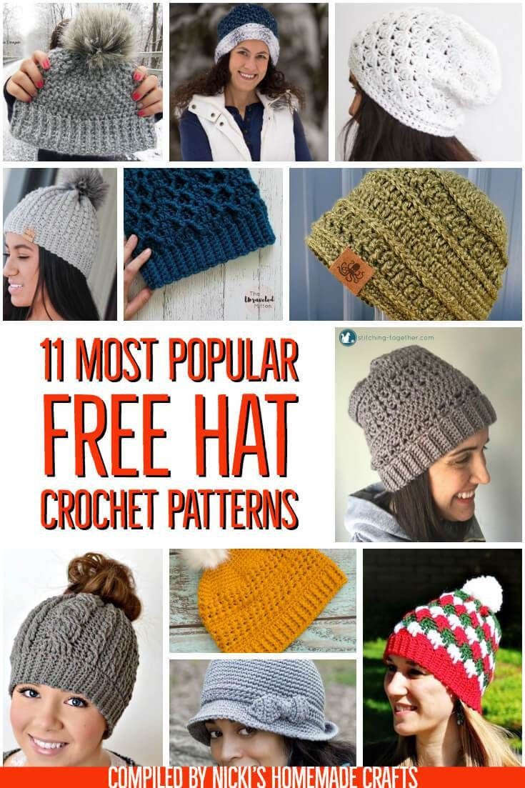 Free Hat Crochet Patterns 11 Most Popular Hat Crochet Patterns Free For Fall And Winter