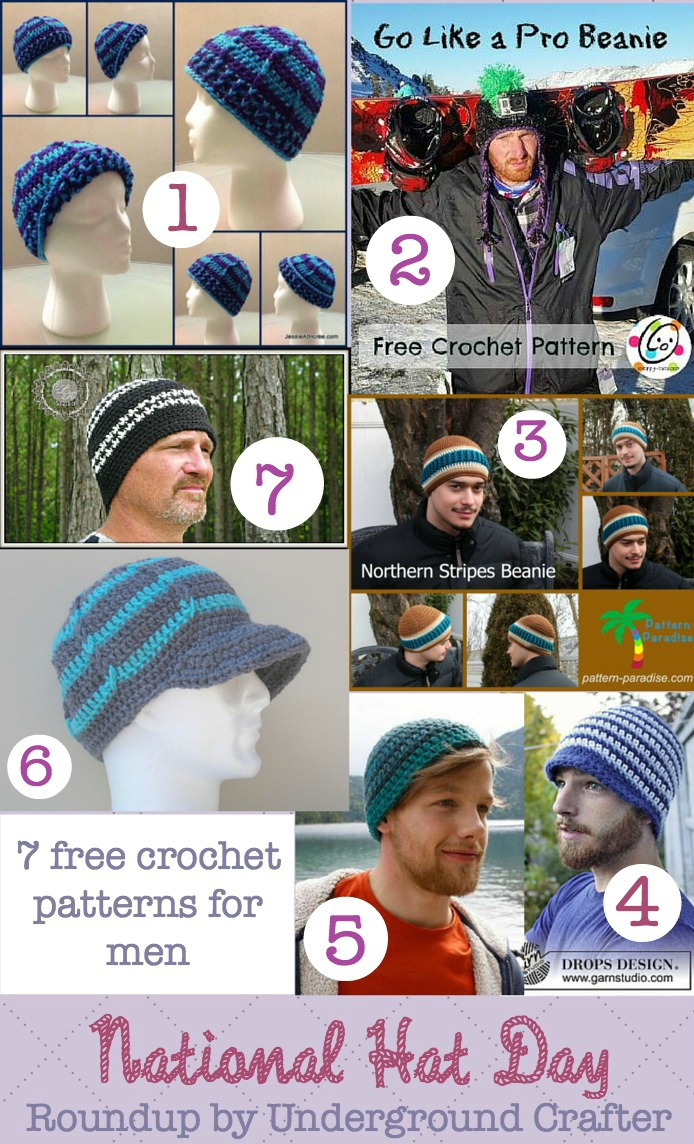 Free Mens Crochet Hat Patterns National Hat Day Roundup Of 7 Free Crochet Hat Patterns For Men