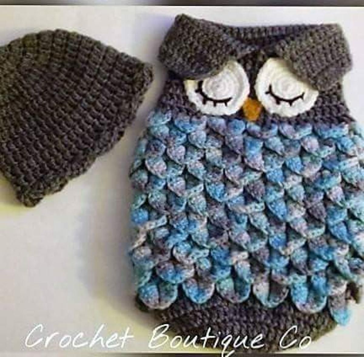 Free Owl Cocoon Crochet Pattern 0 6 Months Sleepy Owl Cocoon Swaddle And Cap Ba Crochet Owl