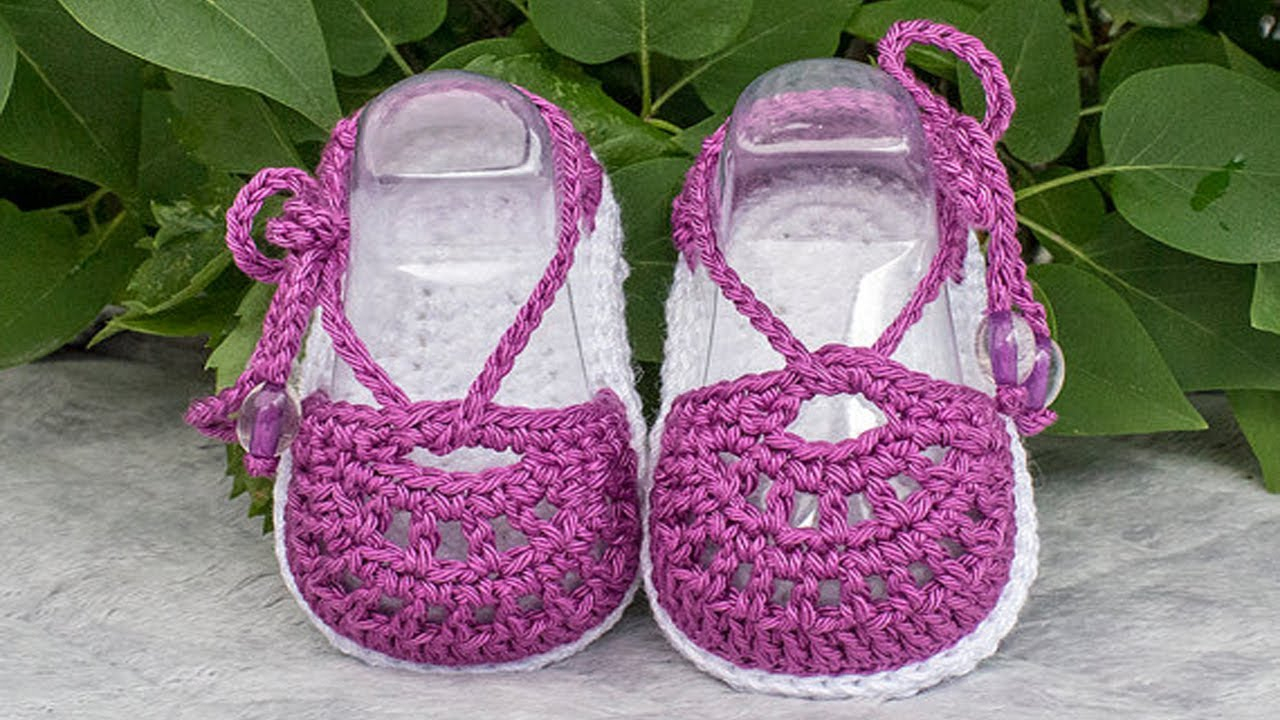 Free Pattern For Baby Sandals To Crochet Crochet Ba Sandals Free Pattern Youtube
