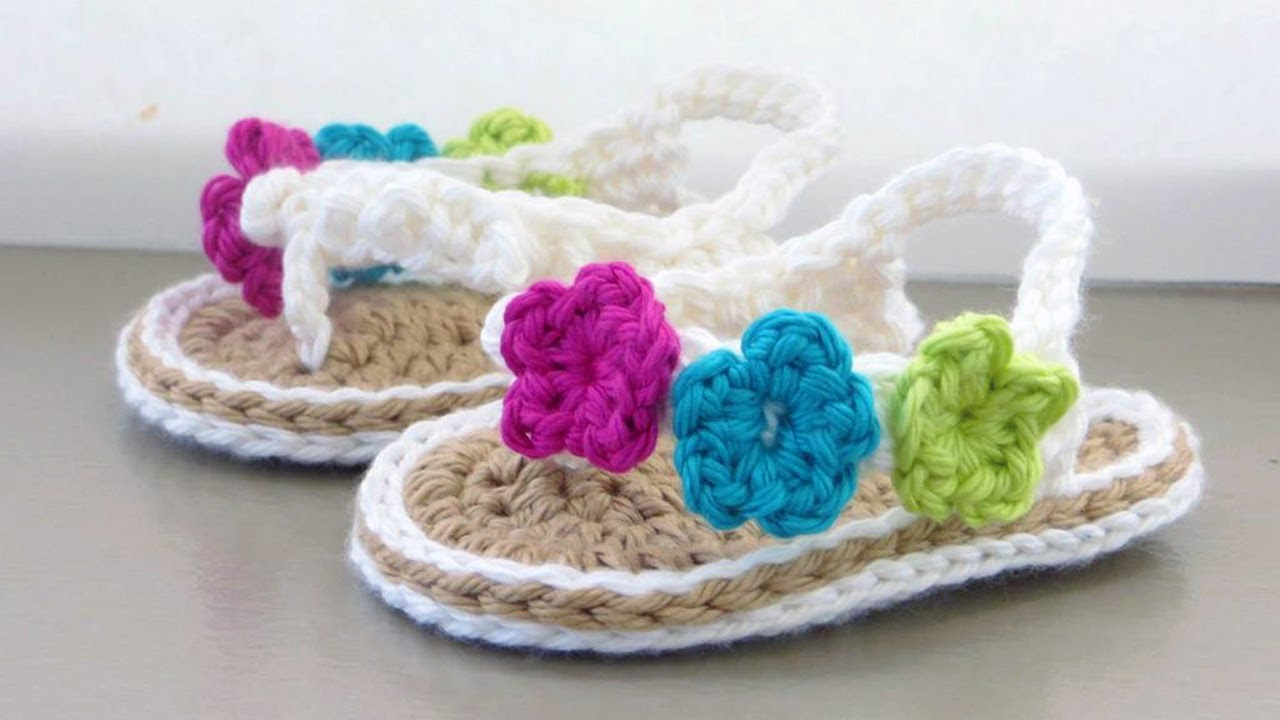 Free Pattern For Baby Sandals To Crochet Crochet Ba Sandals Tutorial Youtube