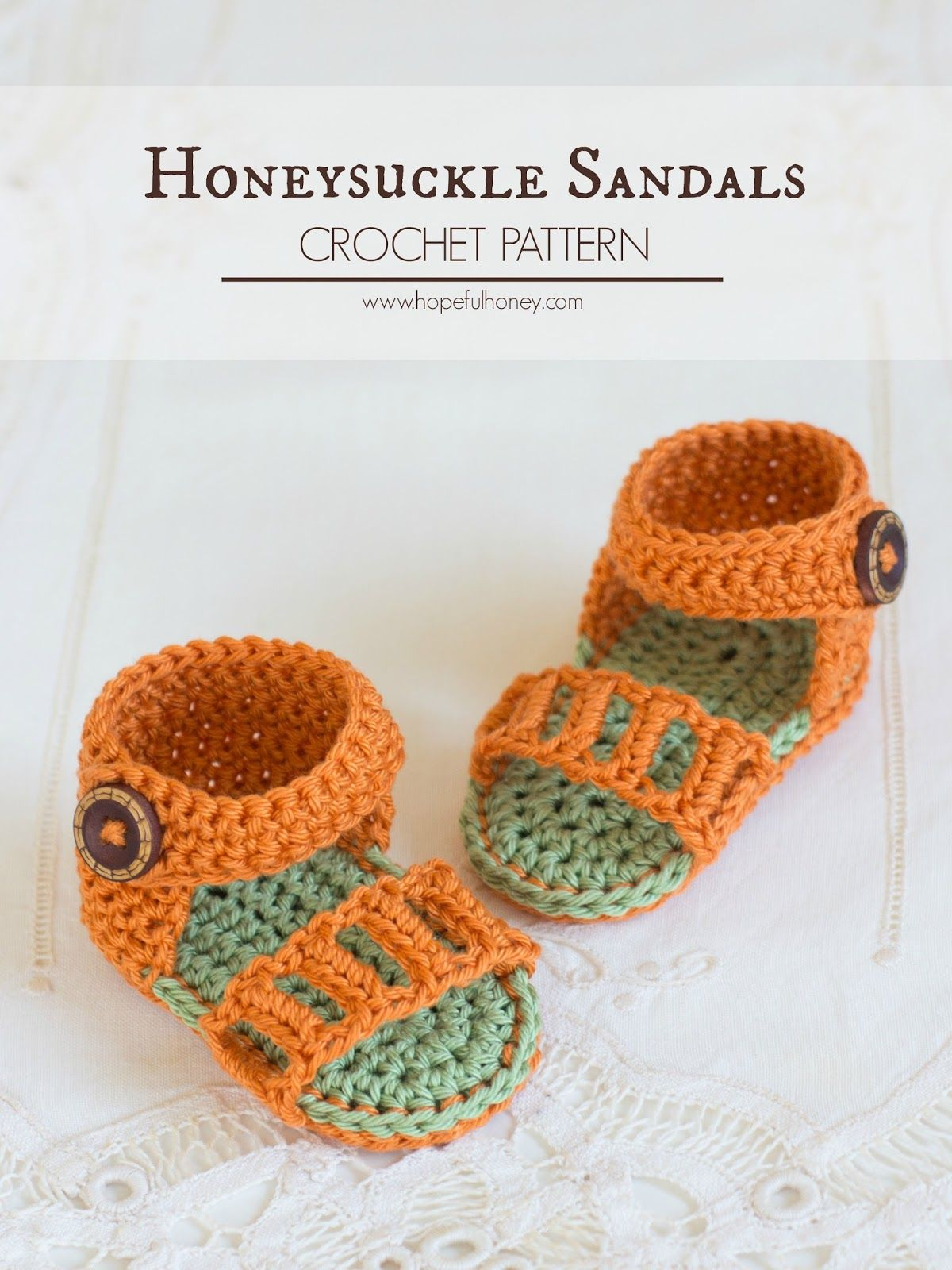 Free Pattern For Baby Sandals To Crochet Honeysuckle Ba Sandals Crochet Pattern Ba Crochet Ba