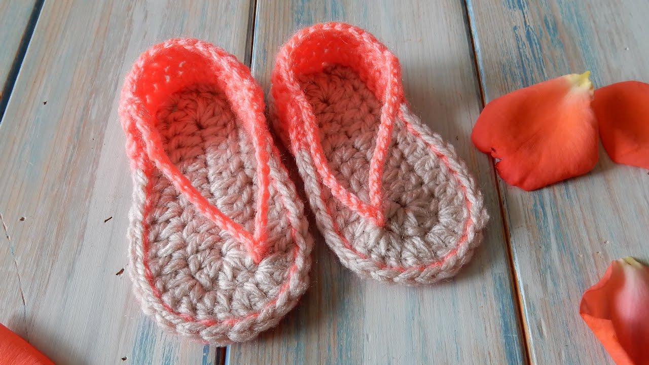 Free Pattern For Baby Sandals To Crochet How To Crochet Ba Sandals Flipflops 0 6 Months Youtube