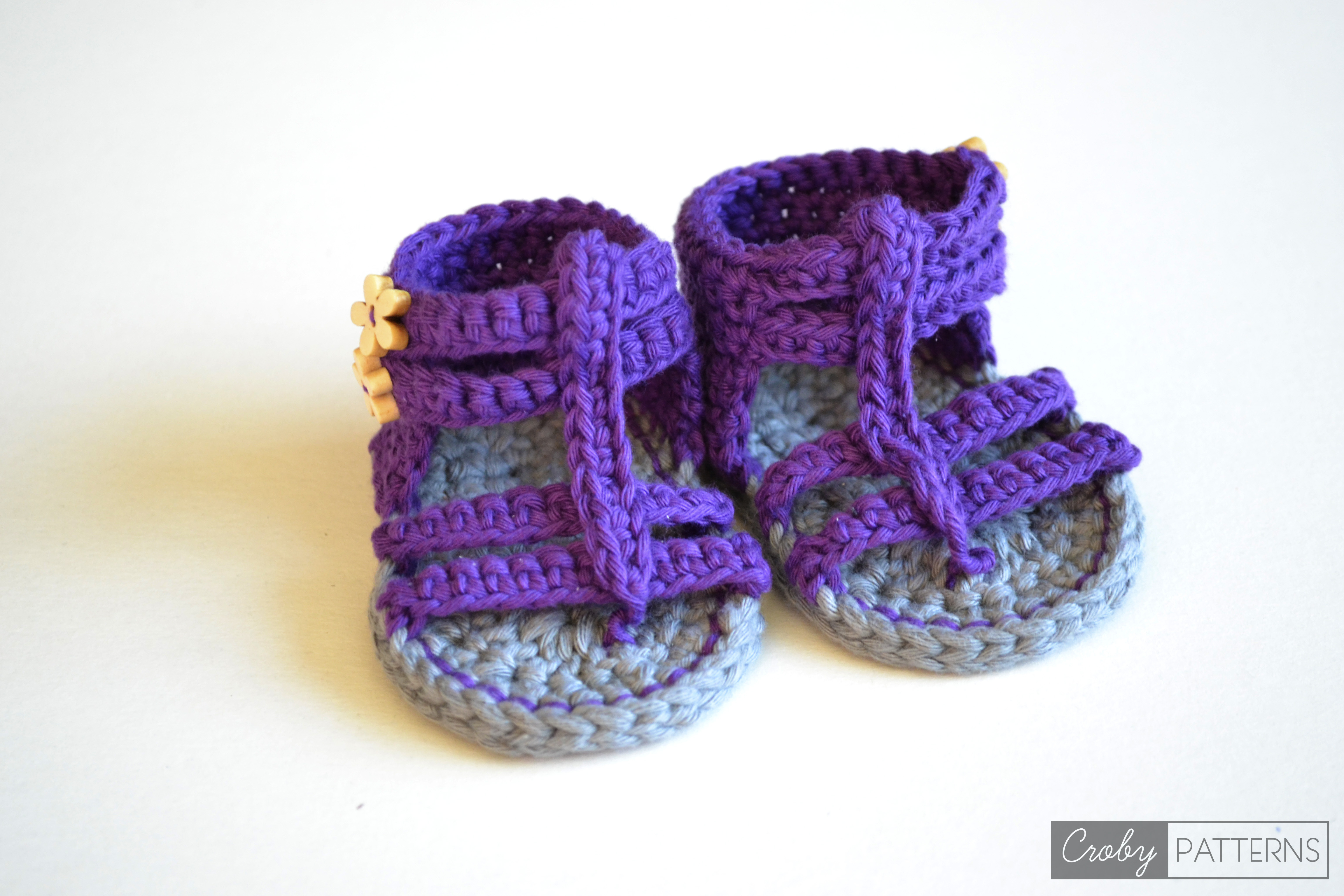 Free Pattern For Baby Sandals To Crochet Purple Gladiator Crochet Ba Sandals Cro Patterns