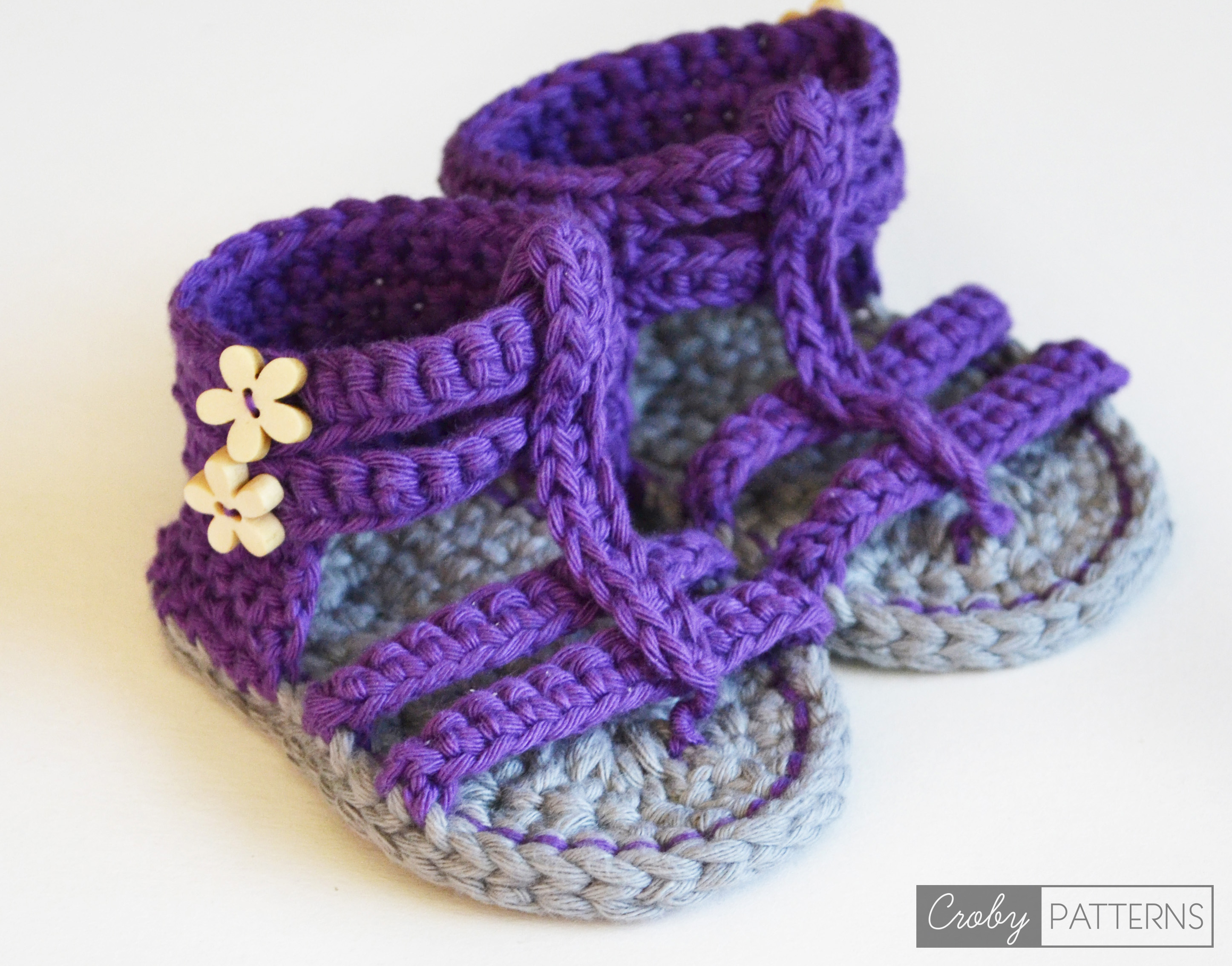 Free Pattern For Baby Sandals To Crochet Purple Gladiator Crochet Ba Sandals Cro Patterns