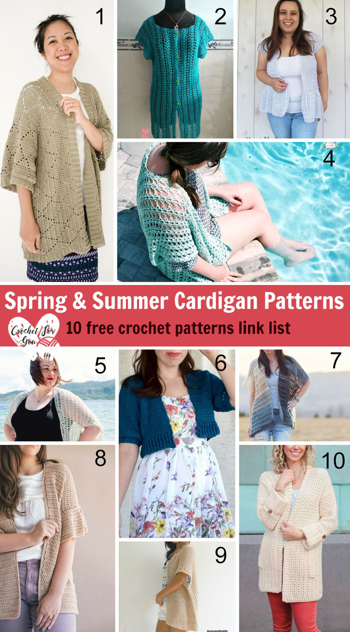 Free Pattern For Crochet Cardigan Crochet Spring Summer Cardigan 10 Free Patterns Link List