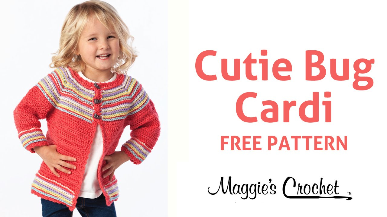 Free Pattern For Crochet Cardigan Cutie Bug Childs Cardigan Sweater Free Crochet Pattern Right