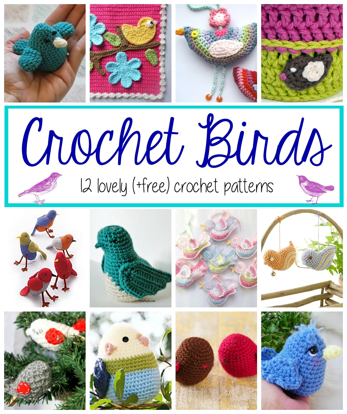 Free Patterns Crochet Fiber Flux Crochet Birds 12 Lovely Patterns