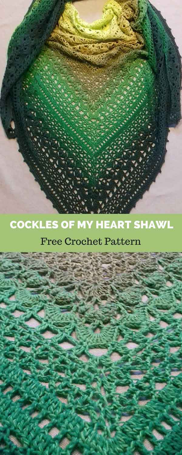Free Shawl Crochet Patterns Cockles Of My Heart Shawl Free Crochet Pattern All About Patterns