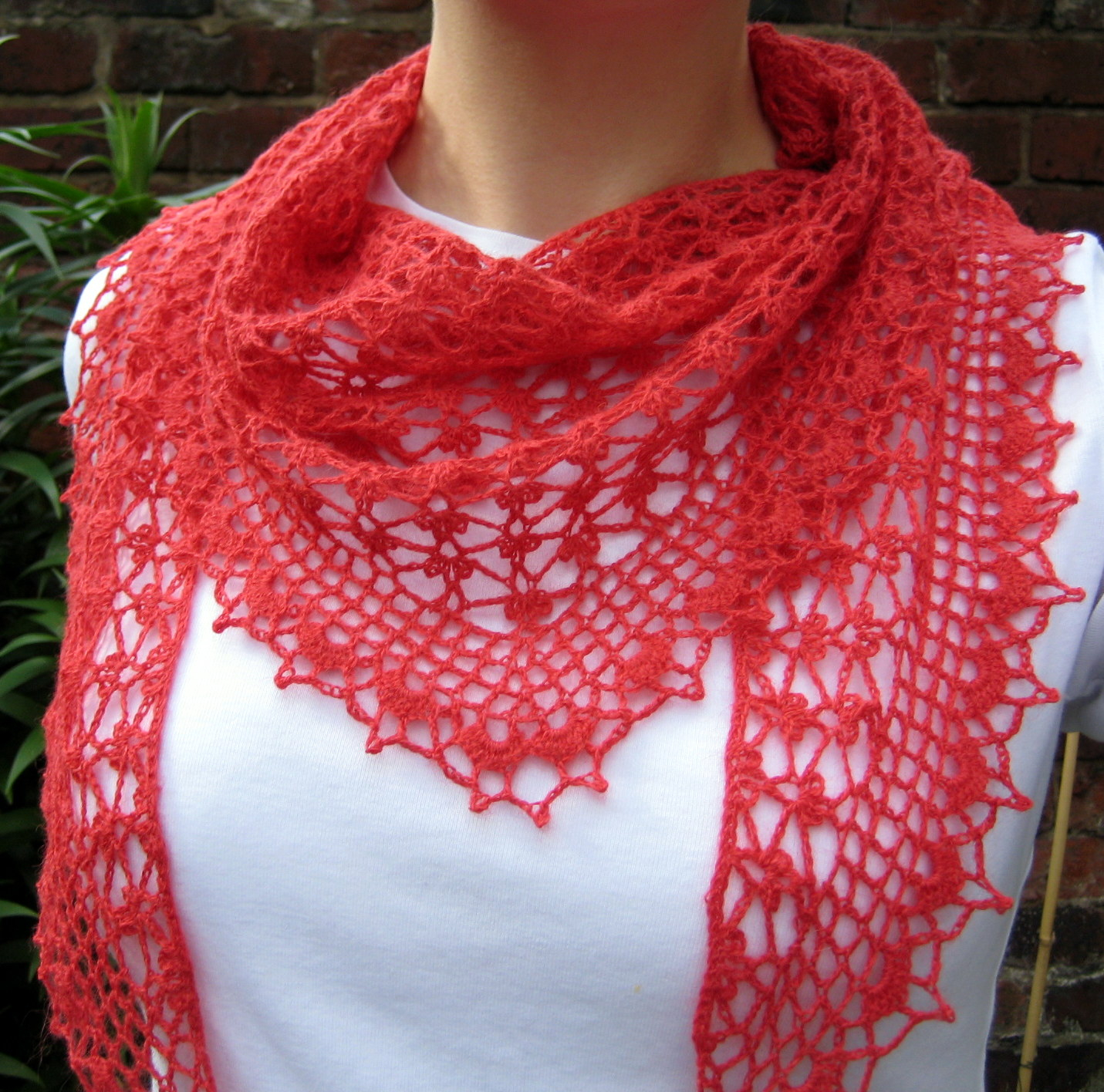 Free Shawl Crochet Patterns Summer Sprigs Lace Scarf Make My Day Creative
