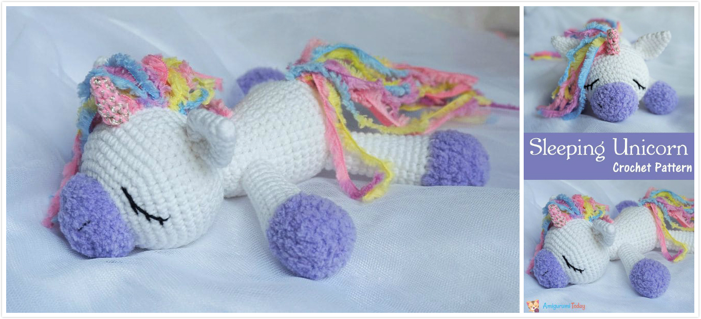 Free Unicorn Crochet Pattern Crochet Sleeping Unicorn Pony Free Pattern Beesdiy