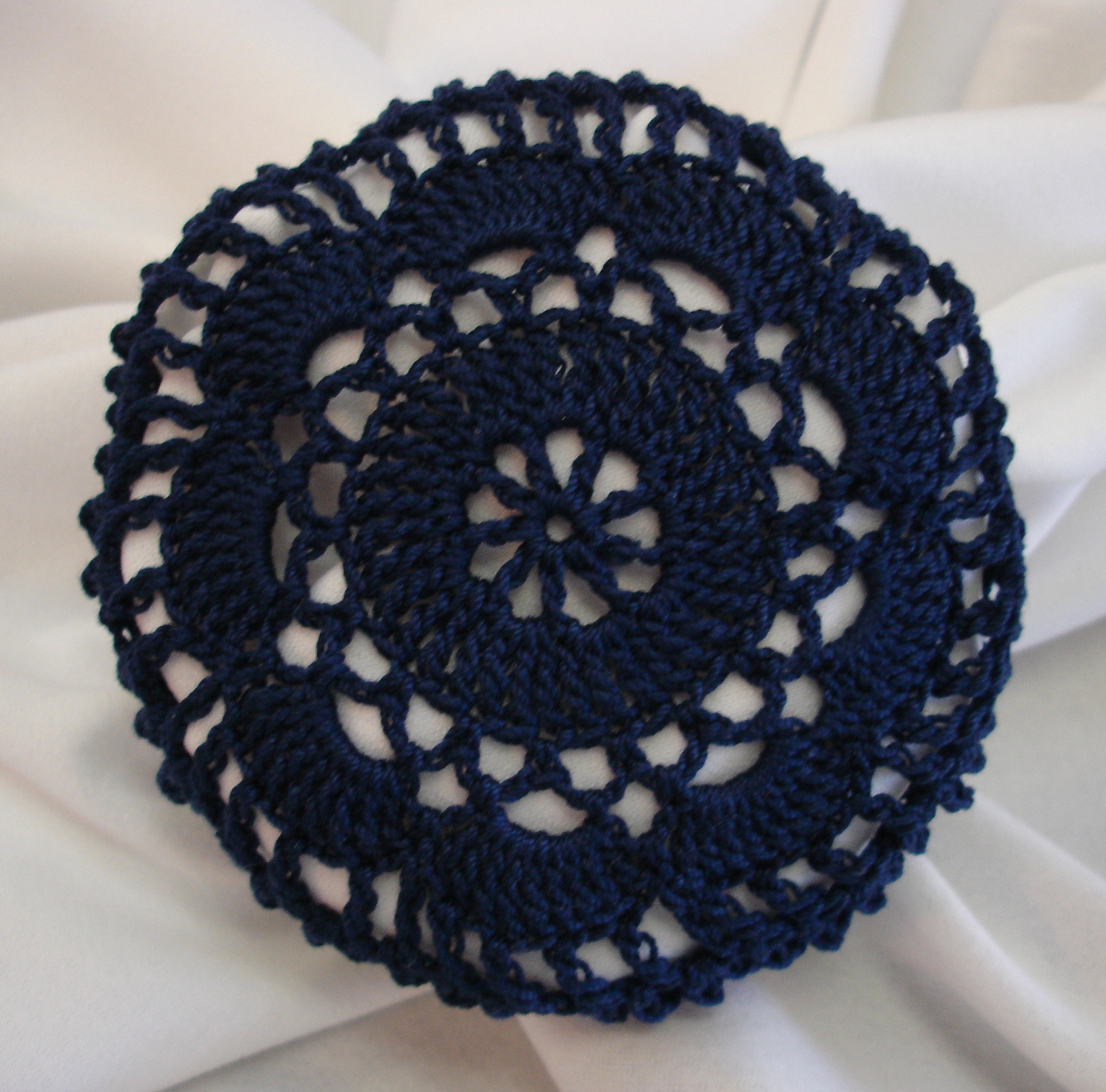 Hair Crochet Patterns Navy Blue Crocheted Hair Net Bun Cover Amish Mennonite Merrydeals4u