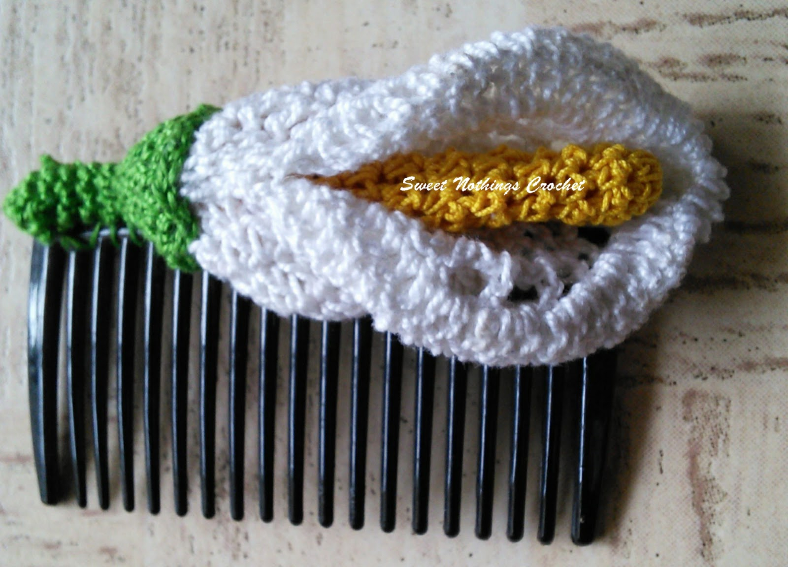 Hair Crochet Patterns Sweet Nothings Crochet Calla Lily Hair Comb