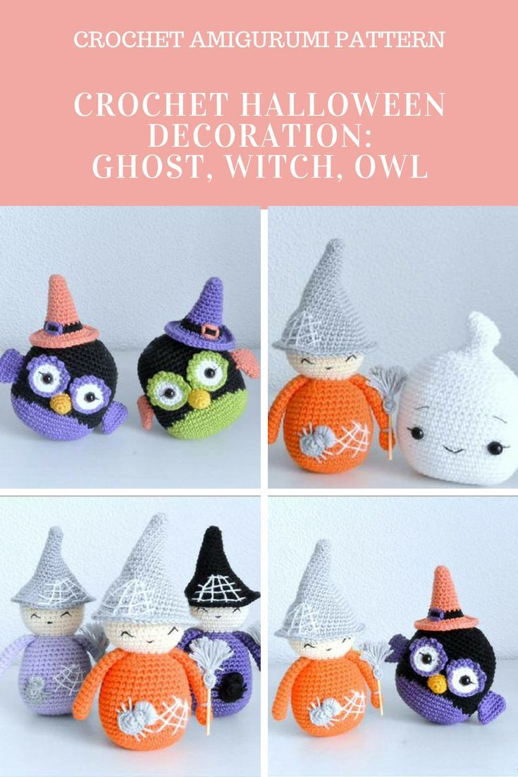 Halloween Crochet Patterns Crochet Halloween Decoration Ghost Witch Owl Pattern
