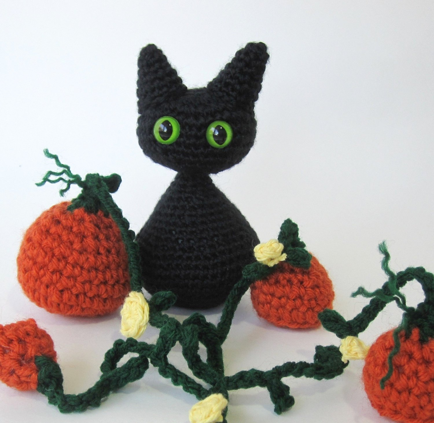 Halloween Crochet Patterns Halloween Crochet Pattern Cat Kitten Pumpkin Amigurumi W Etsy