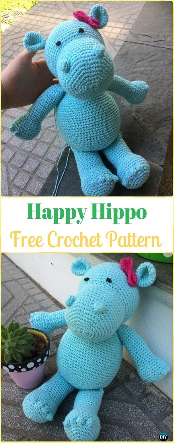 Happy Hippo Crochet Pattern Free Amigurumi Crochet Hippo Toy Softies Free Patterns