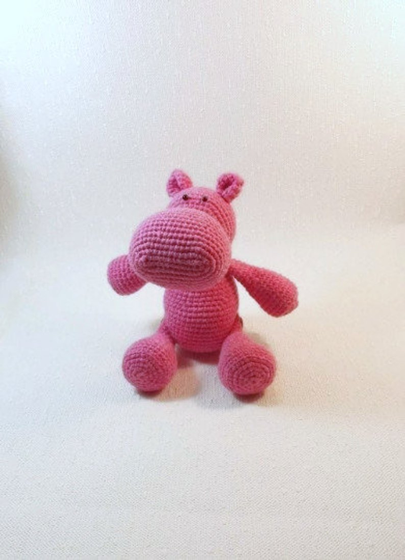 Happy Hippo Crochet Pattern Free Happy Hippo Crochet Hippopotamus Toy For Ba Pink Hippo Etsy