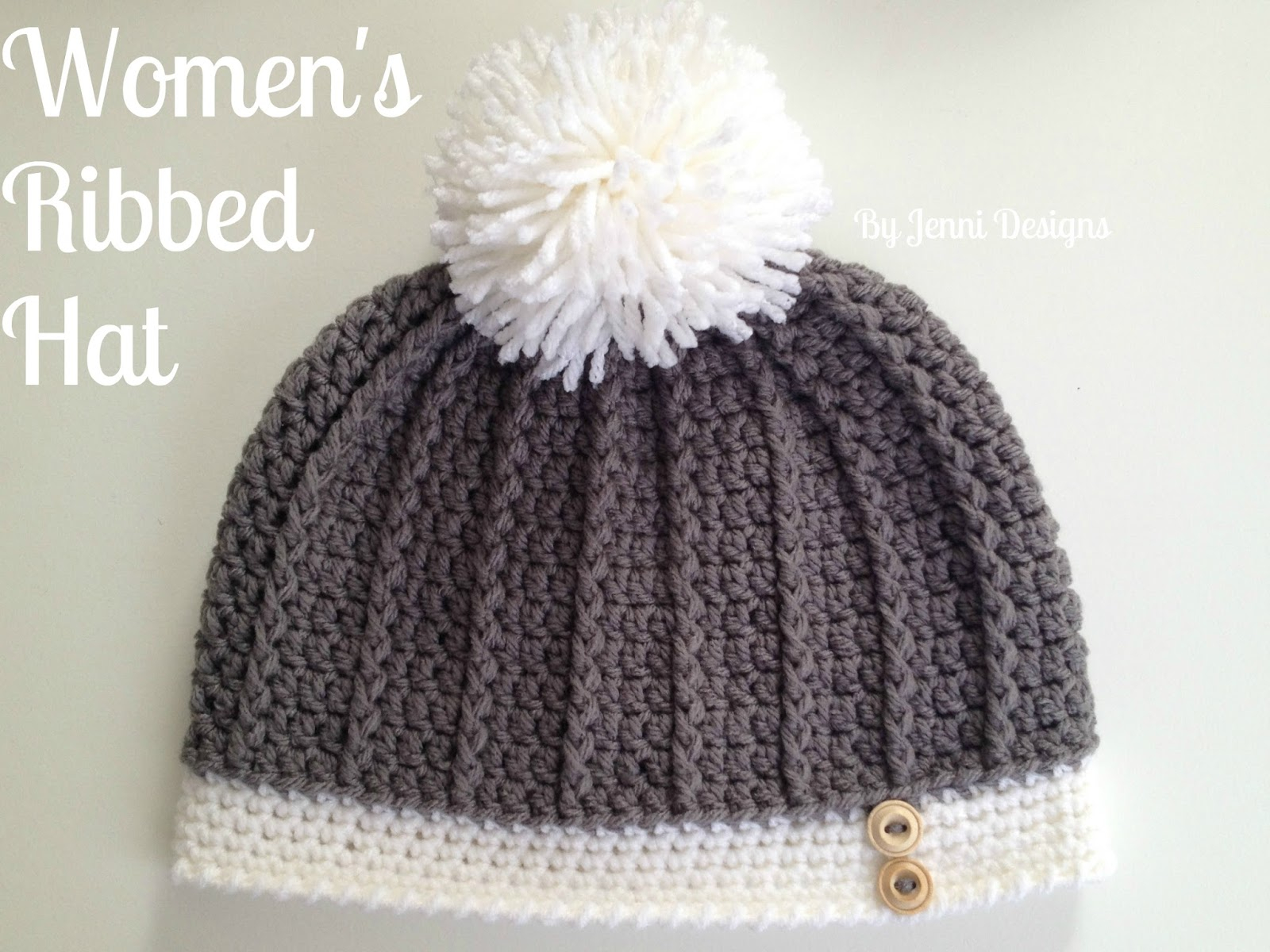 Hat Crochet Pattern Jenni Designs Free Crochet Pattern Womens Ribbed Hat