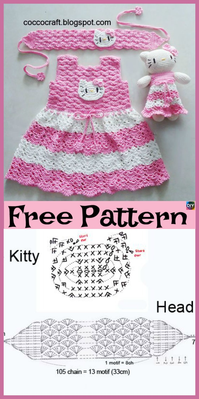 Hello Kitty Crochet Pattern Amigurumi Crochet Hello Kitty Dress Amigurumi Free Pattern Diy 4 Ever