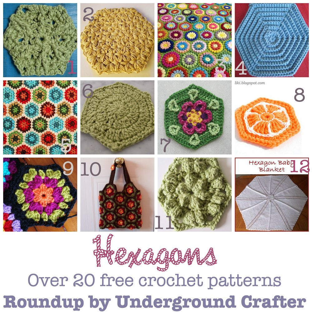 Hexagon Crochet Pattern 20 Free Crochet Patterns For Hexagon Motifs Underground Crafter