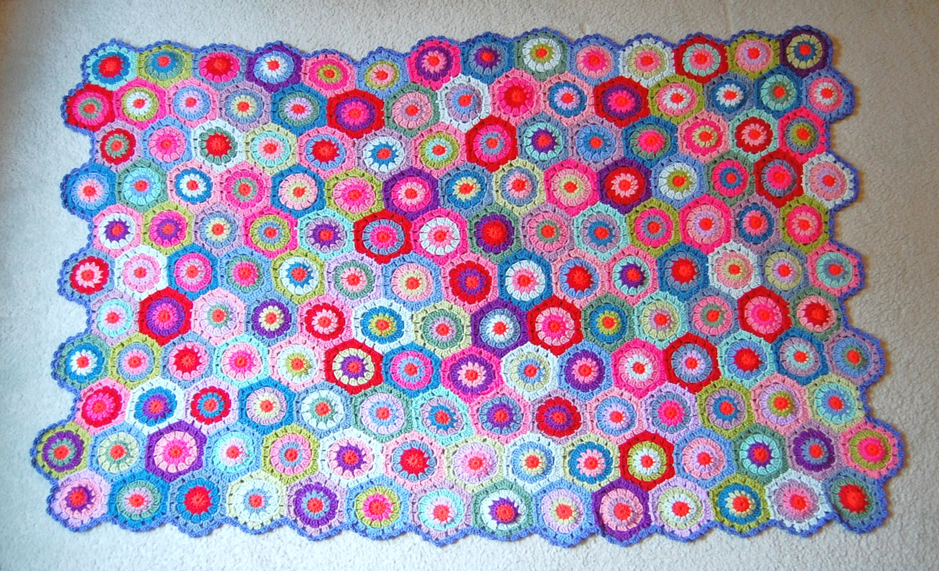 Hexagon Crochet Pattern Crochet Hexagon Blanket Is Finished