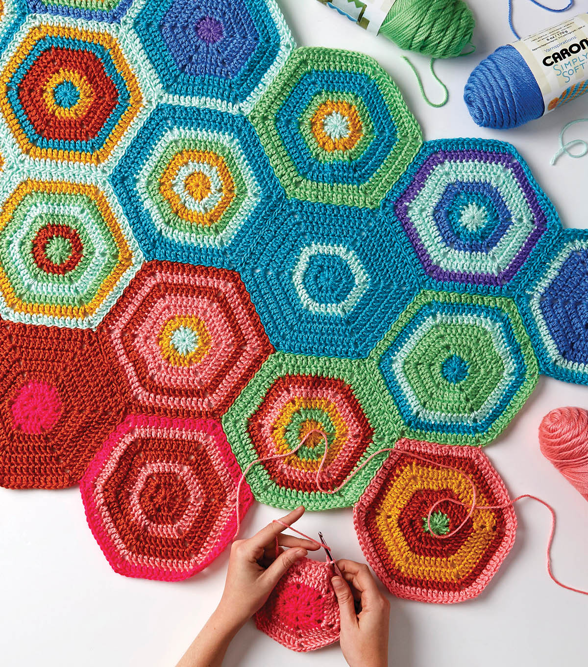 Hexagon Crochet Pattern How To Make A One A Day Crochet Hexagon Temperature Blanket Joann