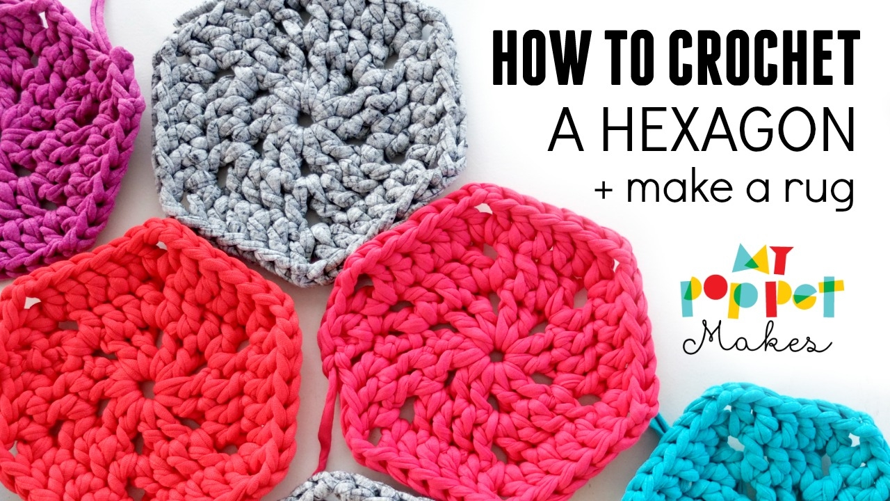 Hexagon Crochet Rug Pattern How To Crochet A Hexagon Shape Make A Crochet Hexie Rug Youtube