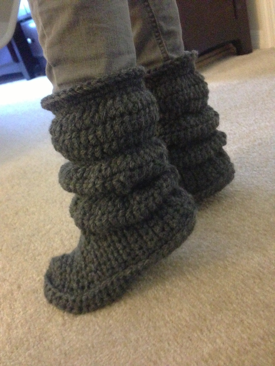 Hollydoll Crochet Boot Slippers Pattern Project 2 Warm Fuzzy Wool Bootsslippers Crochet
