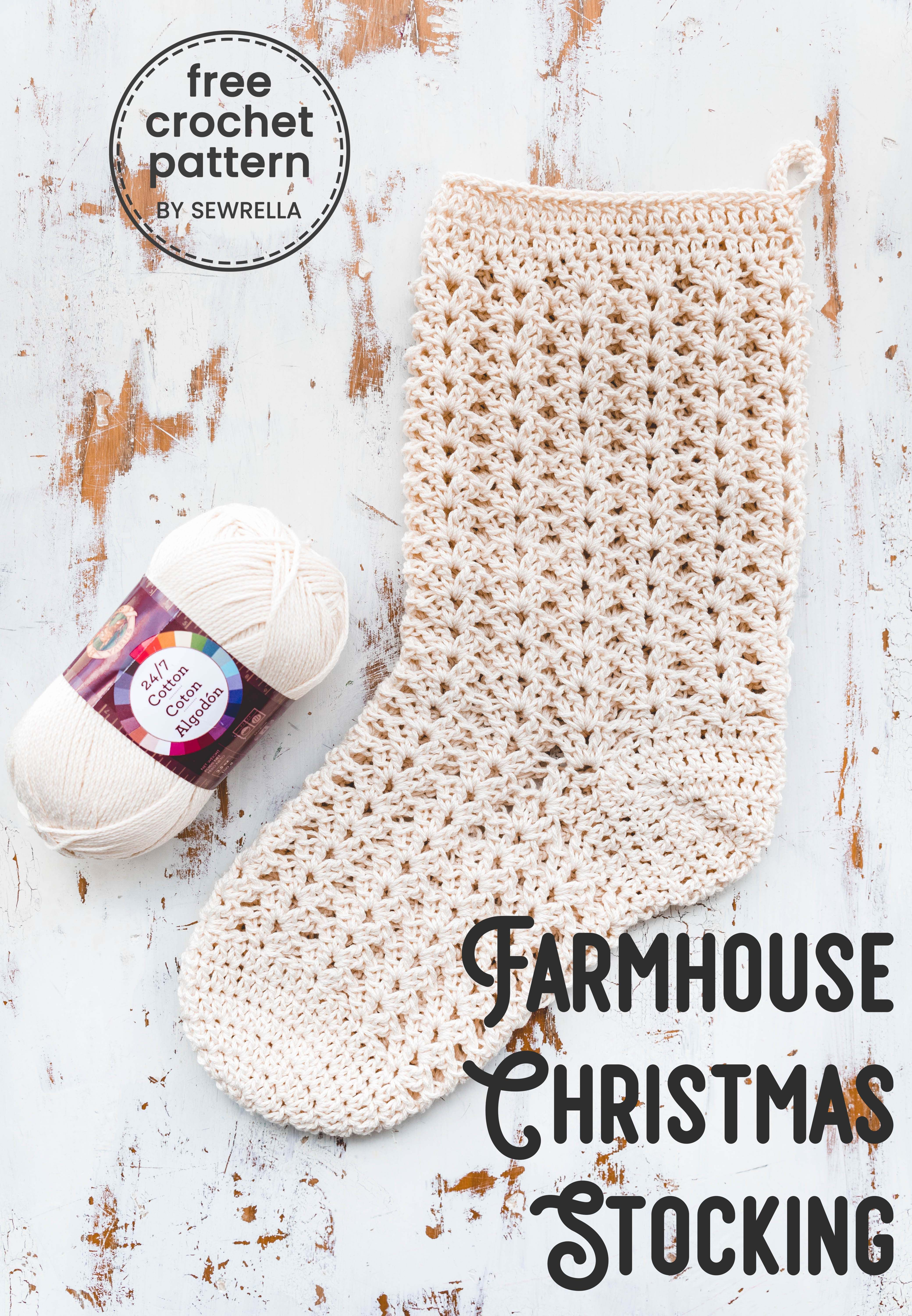 How To Follow A Crochet Pattern Crochet Farmhouse Christmas Stocking Crochet Socks Crochet