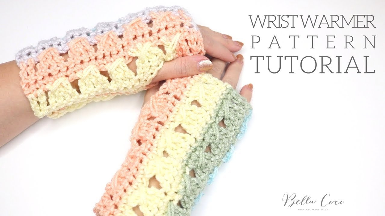 How To Follow A Crochet Pattern Crochet Wrist Warmers Pattern Follow Along Bella Coco Youtube