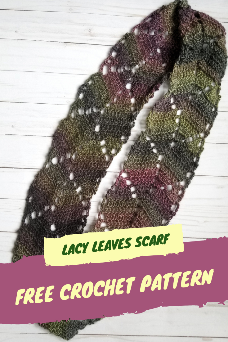 How To Follow A Crochet Pattern Lacy Leaves Scarf Crochet Pattern Hooks Sunshine Crochet