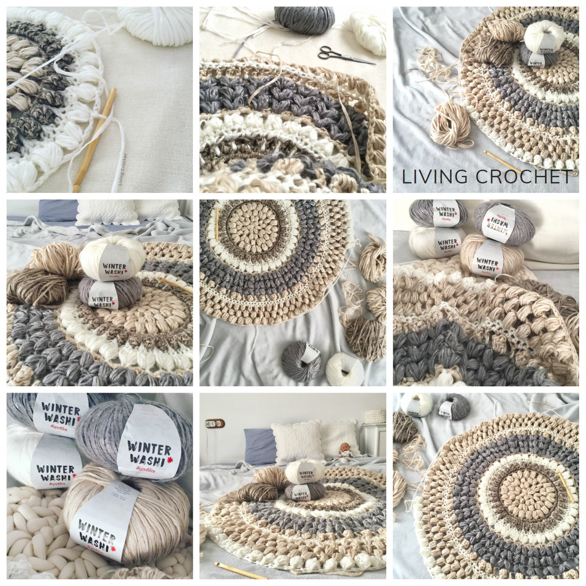 How To Follow A Crochet Pattern Living Crochet Shows You How To Crochet A Round Rug With Winter Washi