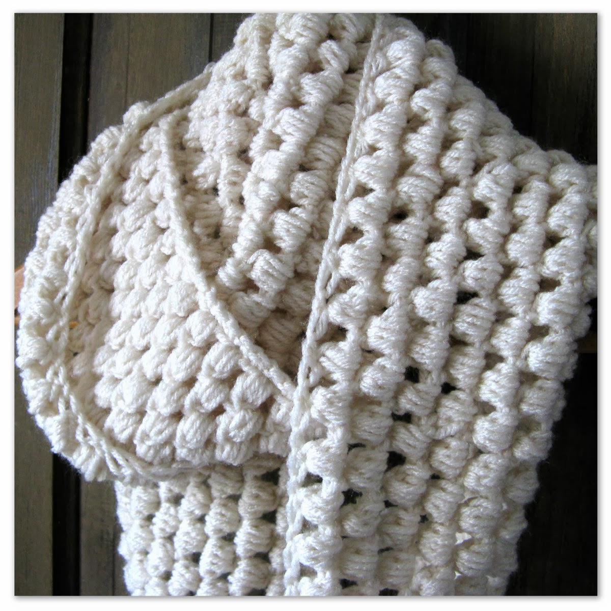 Infinity Crochet Scarf Pattern Happy As A Lark Crocheting A Puff Stitch Infinity Scarf