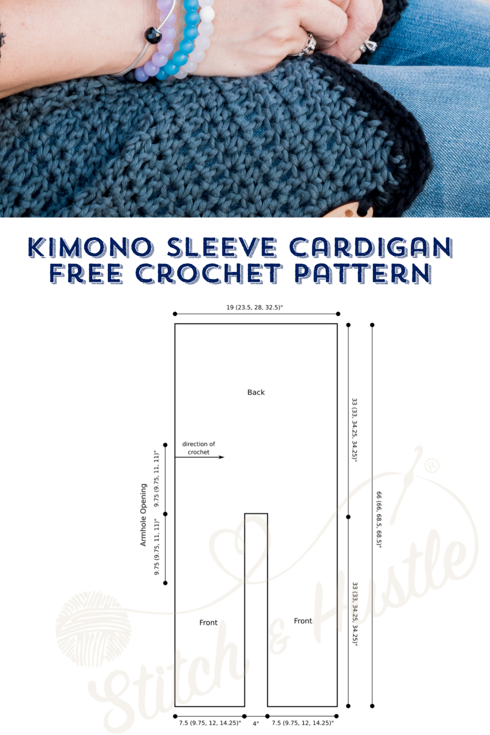 Kimono Crochet Pattern Newport Kimono Sleeve Crochet Cardigan Free Pattern Stitch Hustle