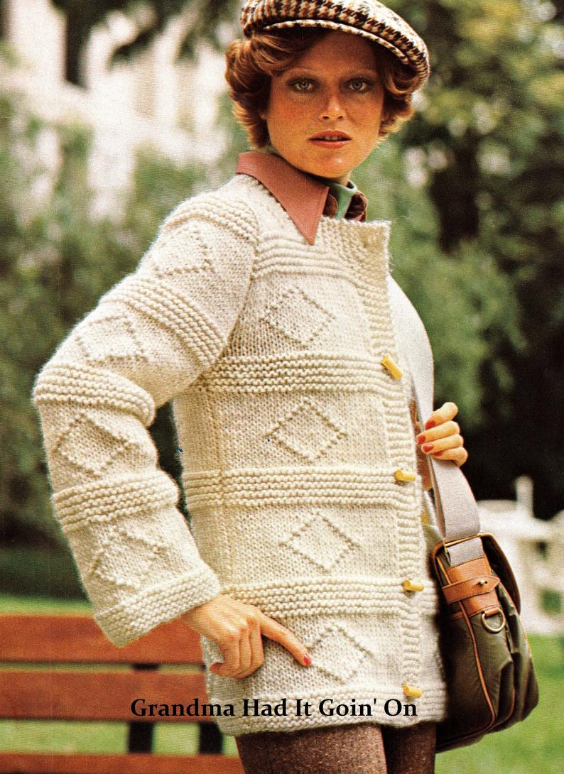 Knit And Crochet Now Patterns Womans Sweater Knitting Patterns Diamond Sweater Pattern Etsy