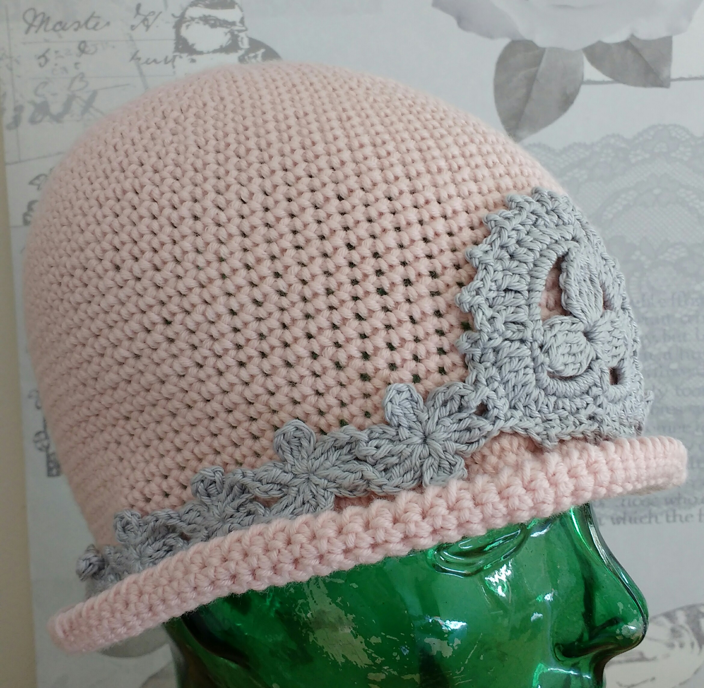 Lace Hat Crochet Pattern Pretty In Pink Cloche Crochet Pattern