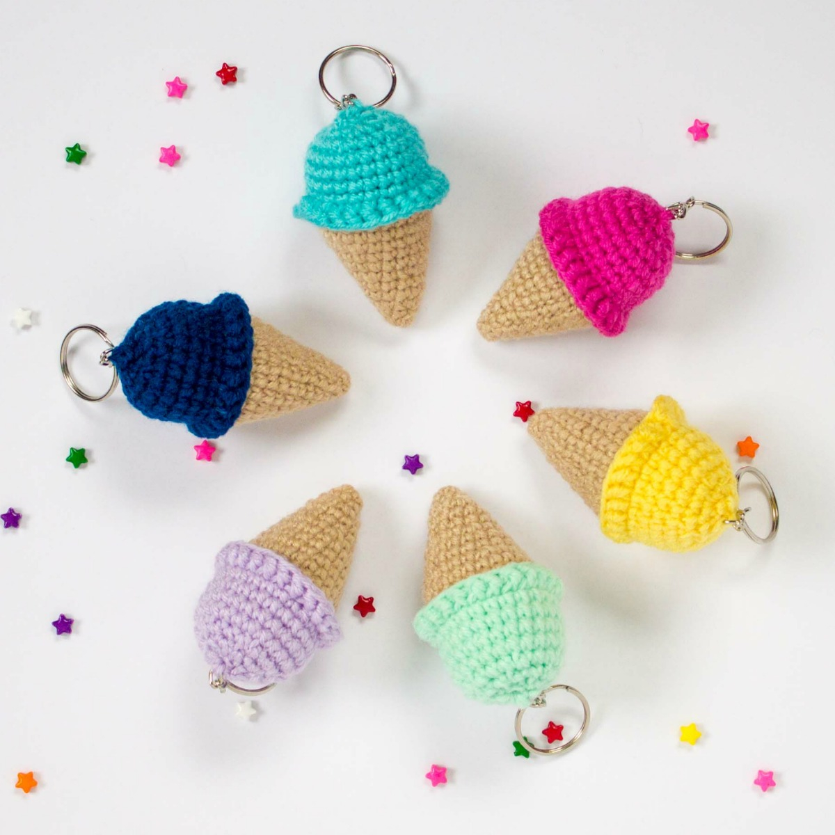 Lanyard Crochet Pattern Free Crochet Keychain Pattern Ice Cream Cone Thefriendlyredfox