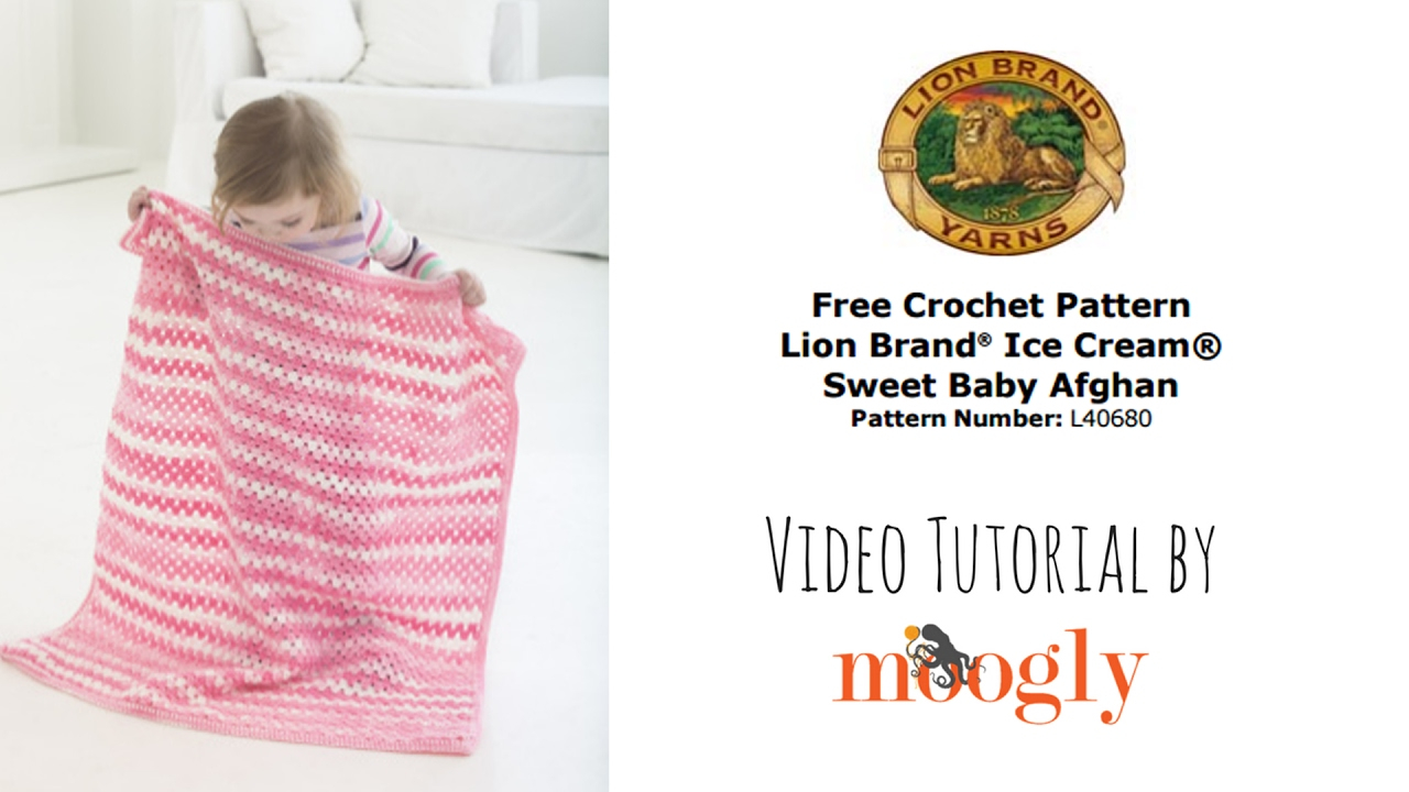 Lionbrand.Com Free Crochet Patterns How To Crochet Lion Brand Ice Cream Sweet Ba Afghan Right Handed