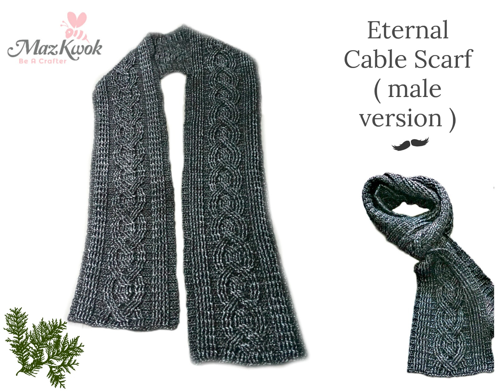 Male Scarf Crochet Pattern Eternal Cable Scarf Male Version Free Crochet Pattern