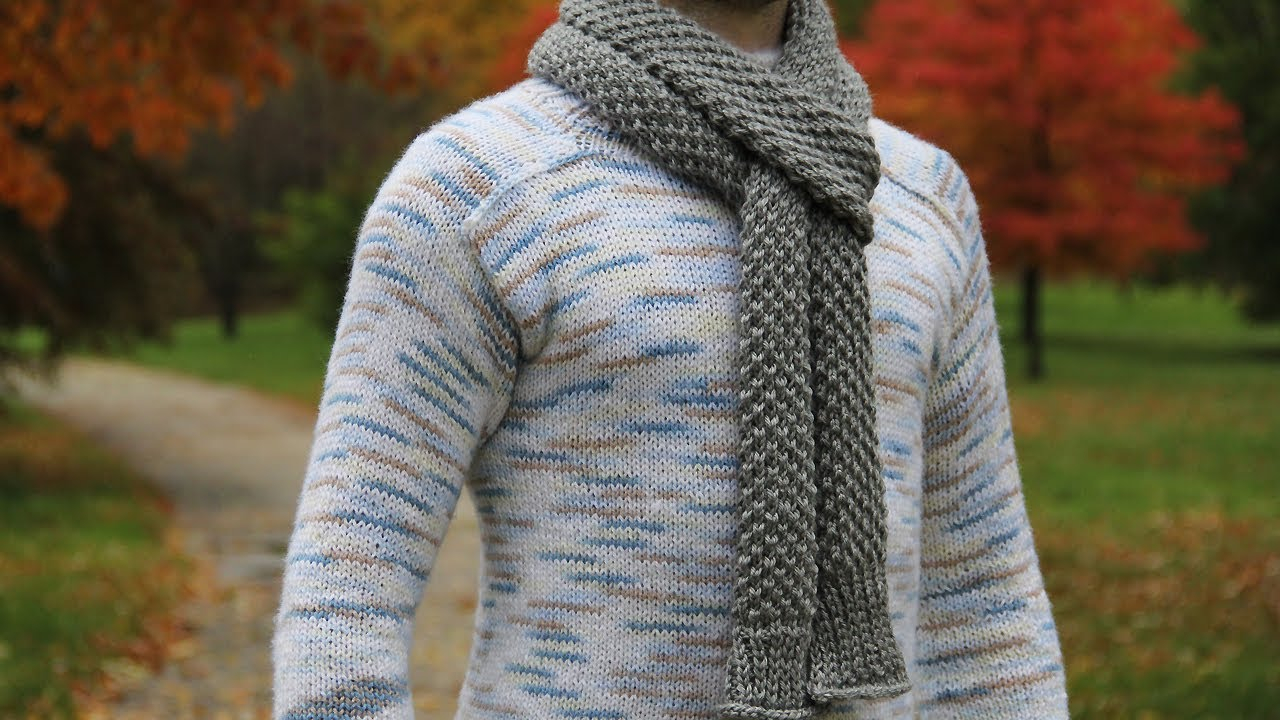 Male Scarf Crochet Pattern How To Knit Mens Scarf Video Tutorial With Detailed Instructions