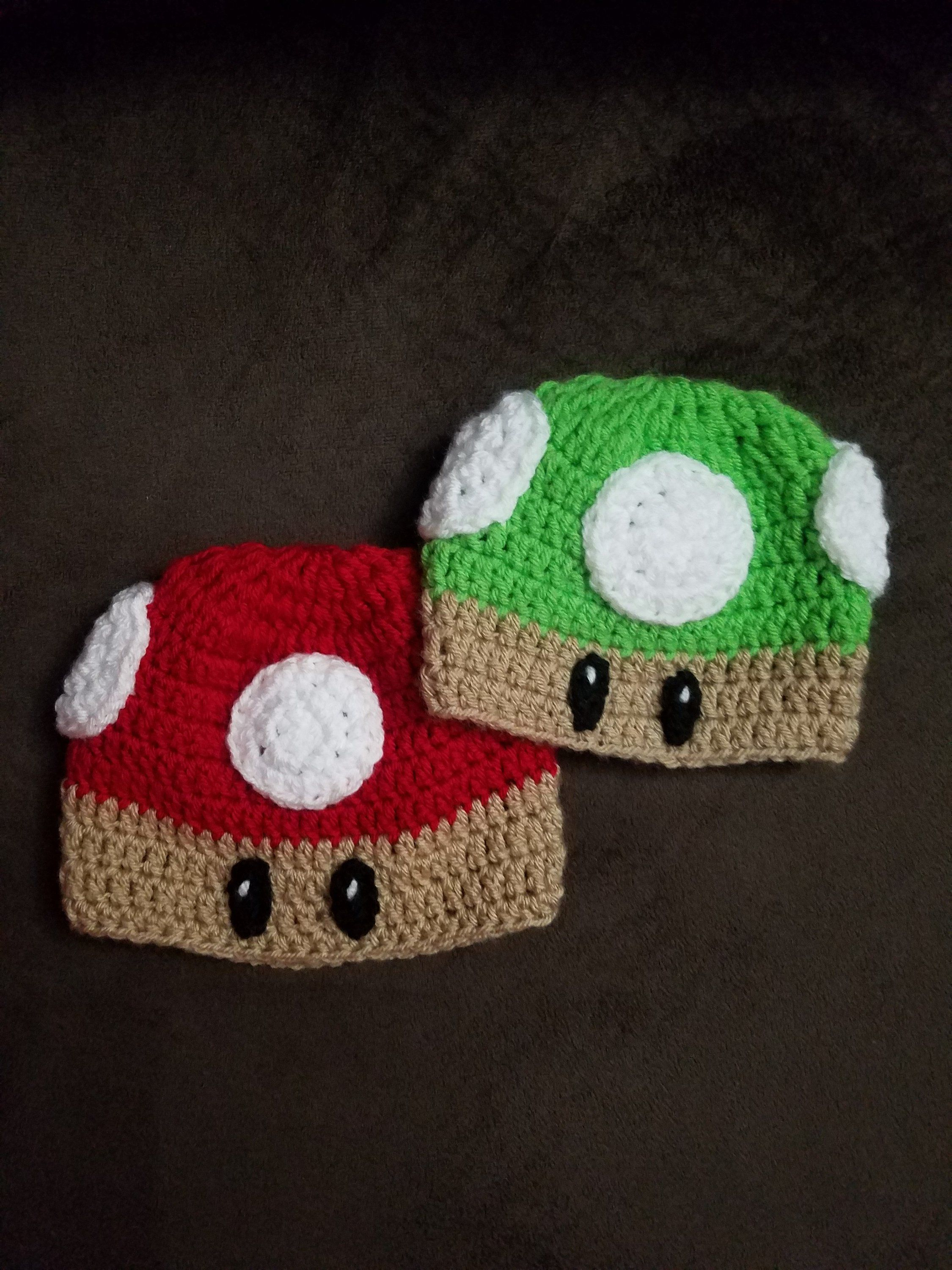 Mario Hat Crochet Pattern Crochet Super Mario Inspired Mushroom Hat Mario Hat Crochet Hat