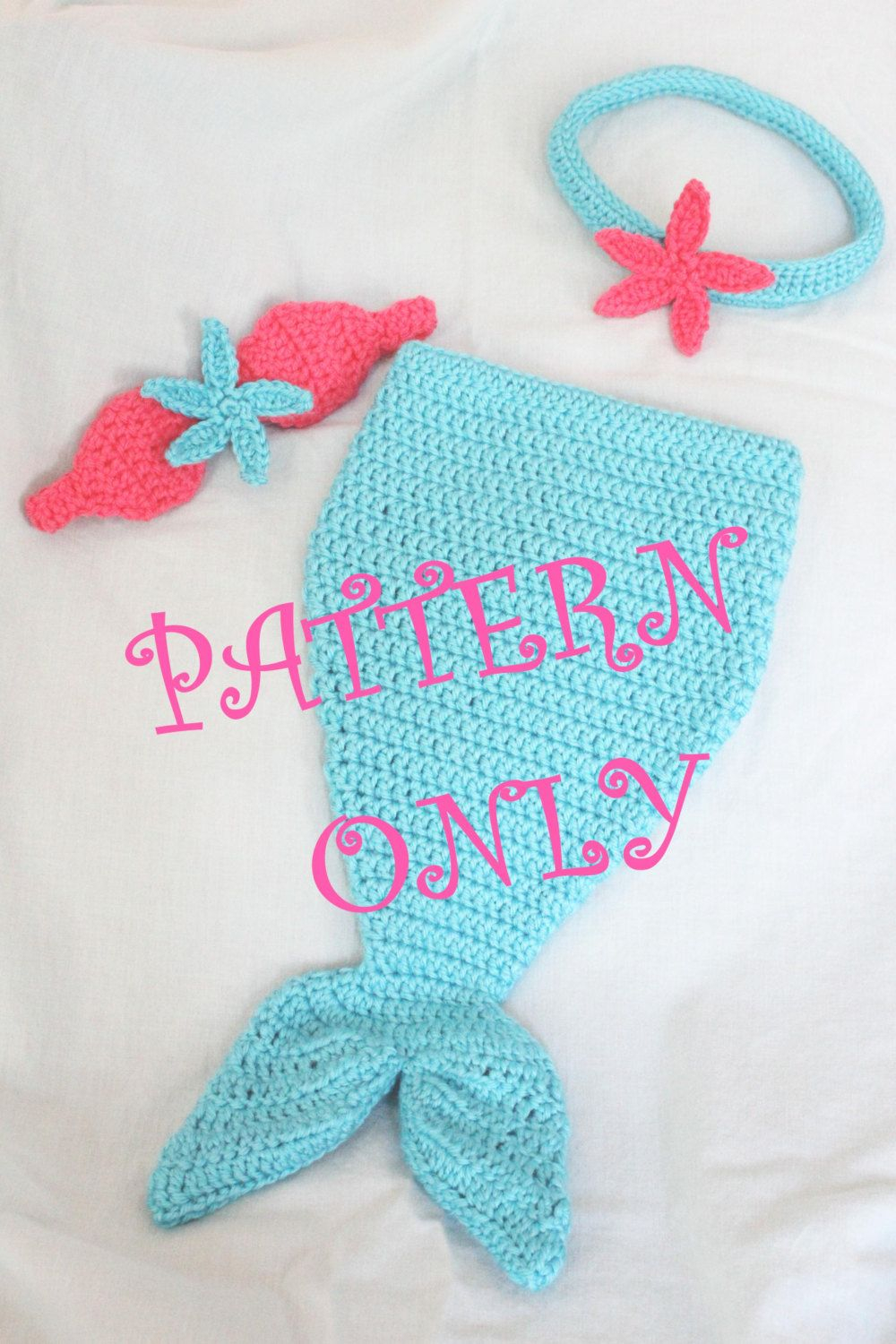 Mermaid Crochet Pattern For Baby Pattern Crochet Mermaid Tail With Starfish Top Stitchinprincess