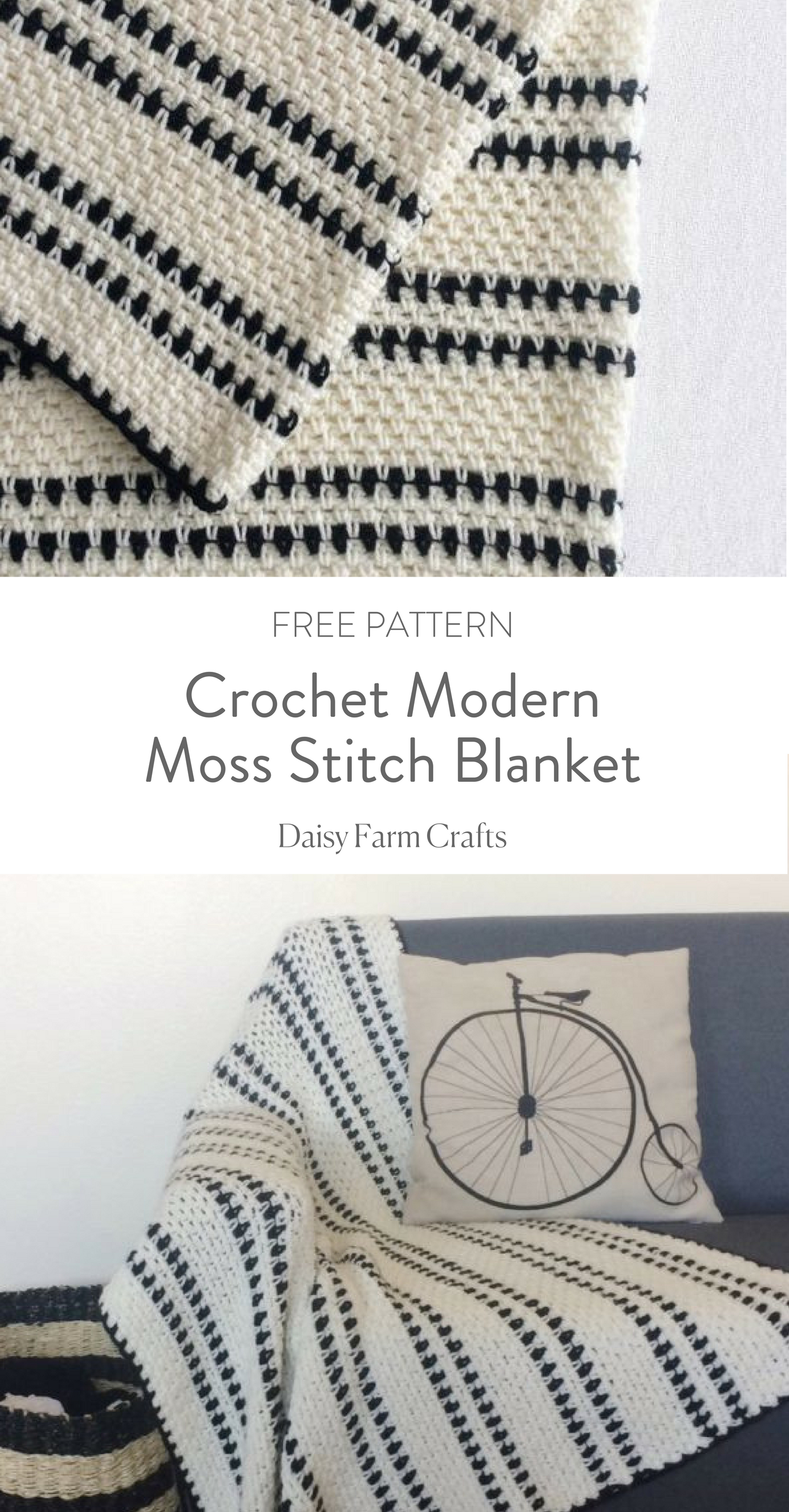 Modern Crochet Patterns Free Crochet Modern Moss Stitch Blanket Free Pattern Daisy Farm