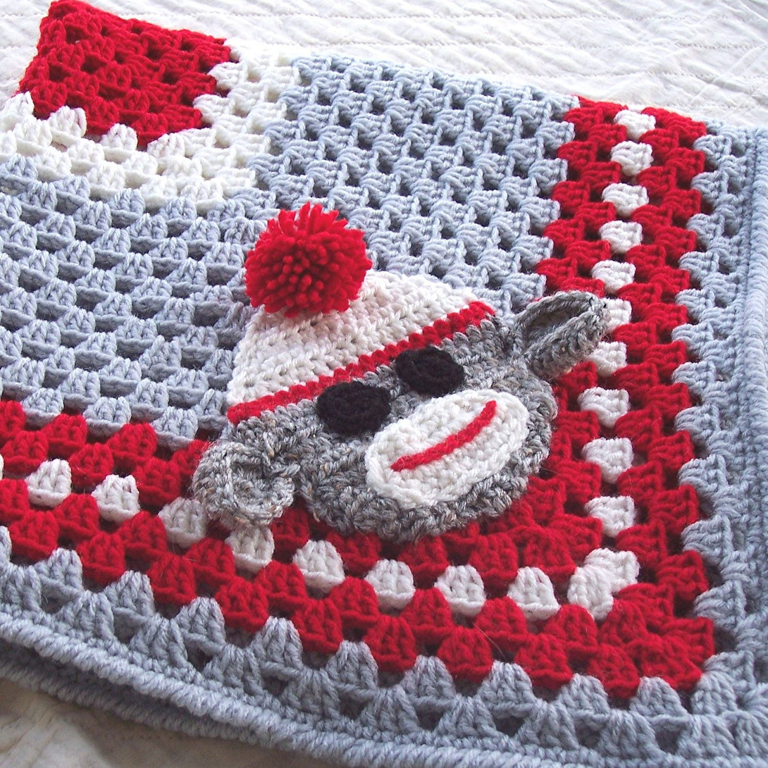 Monkey Blanket Crochet Pattern Ba Sock Monkey Blanket Ba Monkey Blanket Crochet Granny