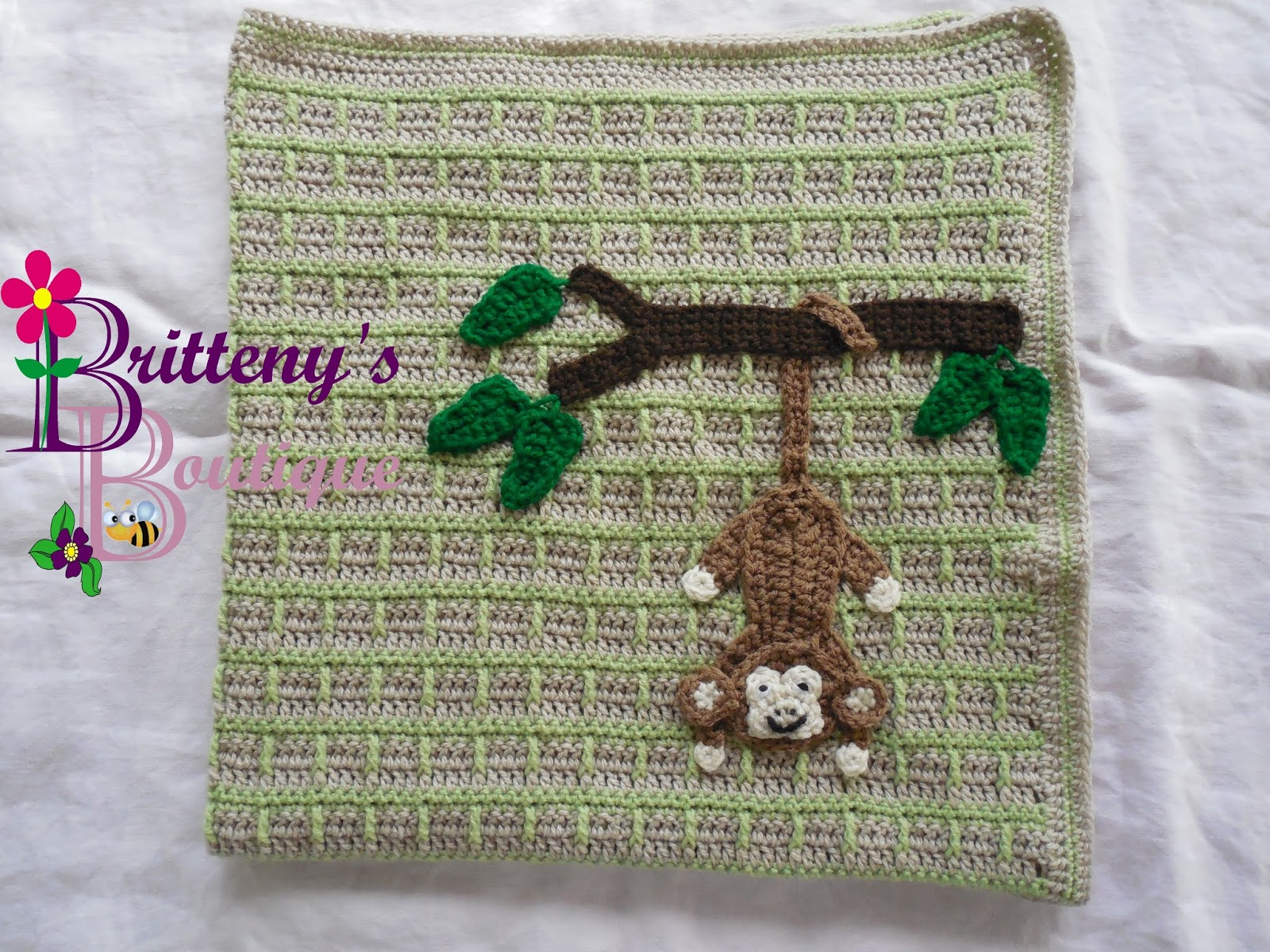Monkey Blanket Crochet Pattern Britteny Off The Hook Swinging Monkey Ba Blanket Crochet