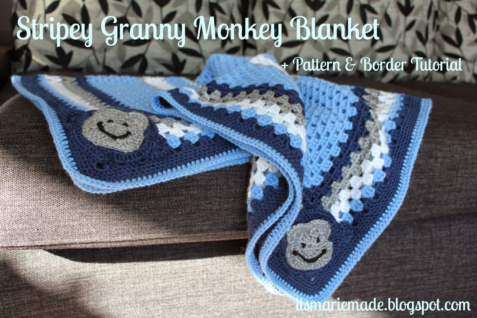Monkey Blanket Crochet Pattern Its Marie Made Stripey Crochet Granny Monkey Blanket Pattern