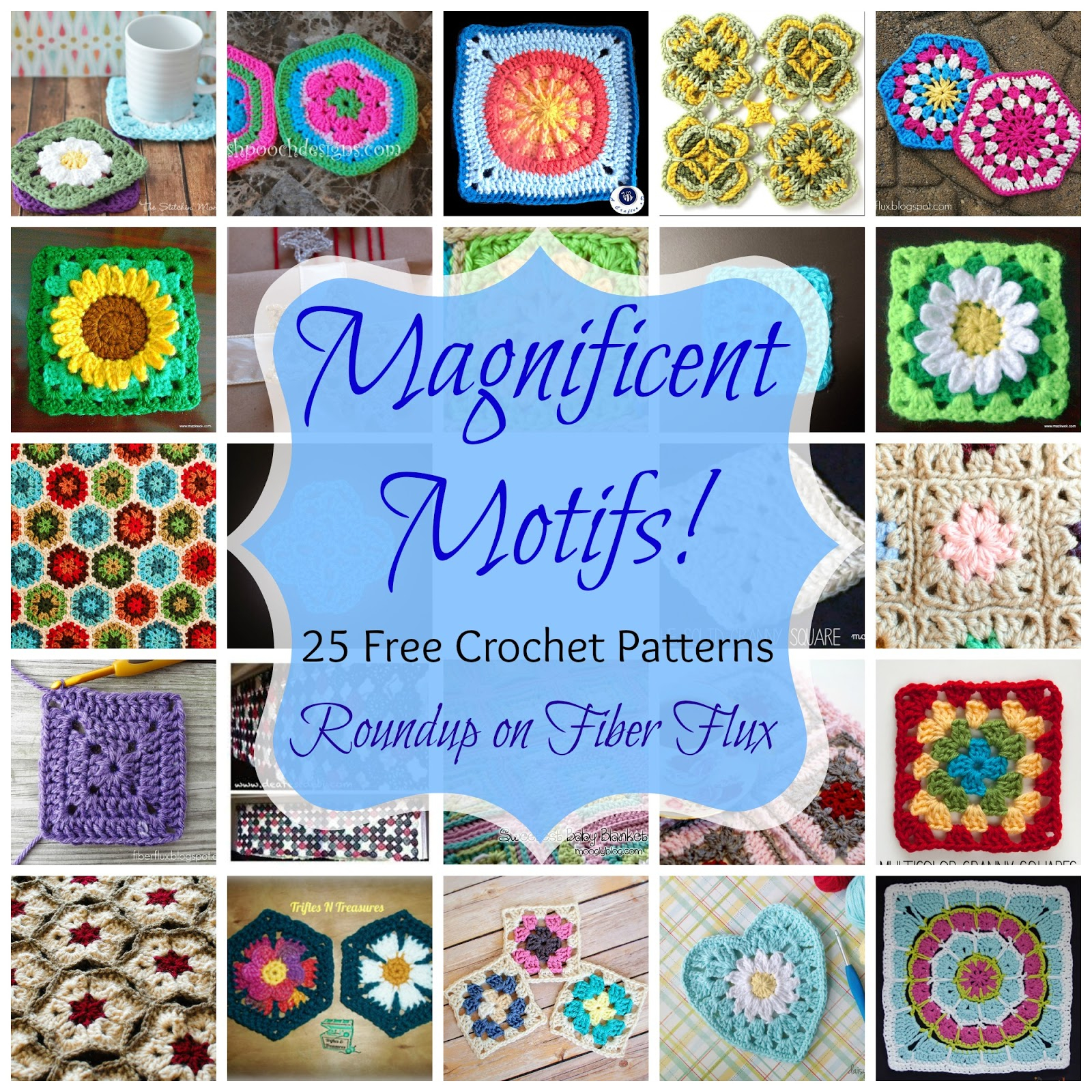 Motif Patterns Crochet Fiber Flux Magnificent Motifs 25 Free Crochet Patterns