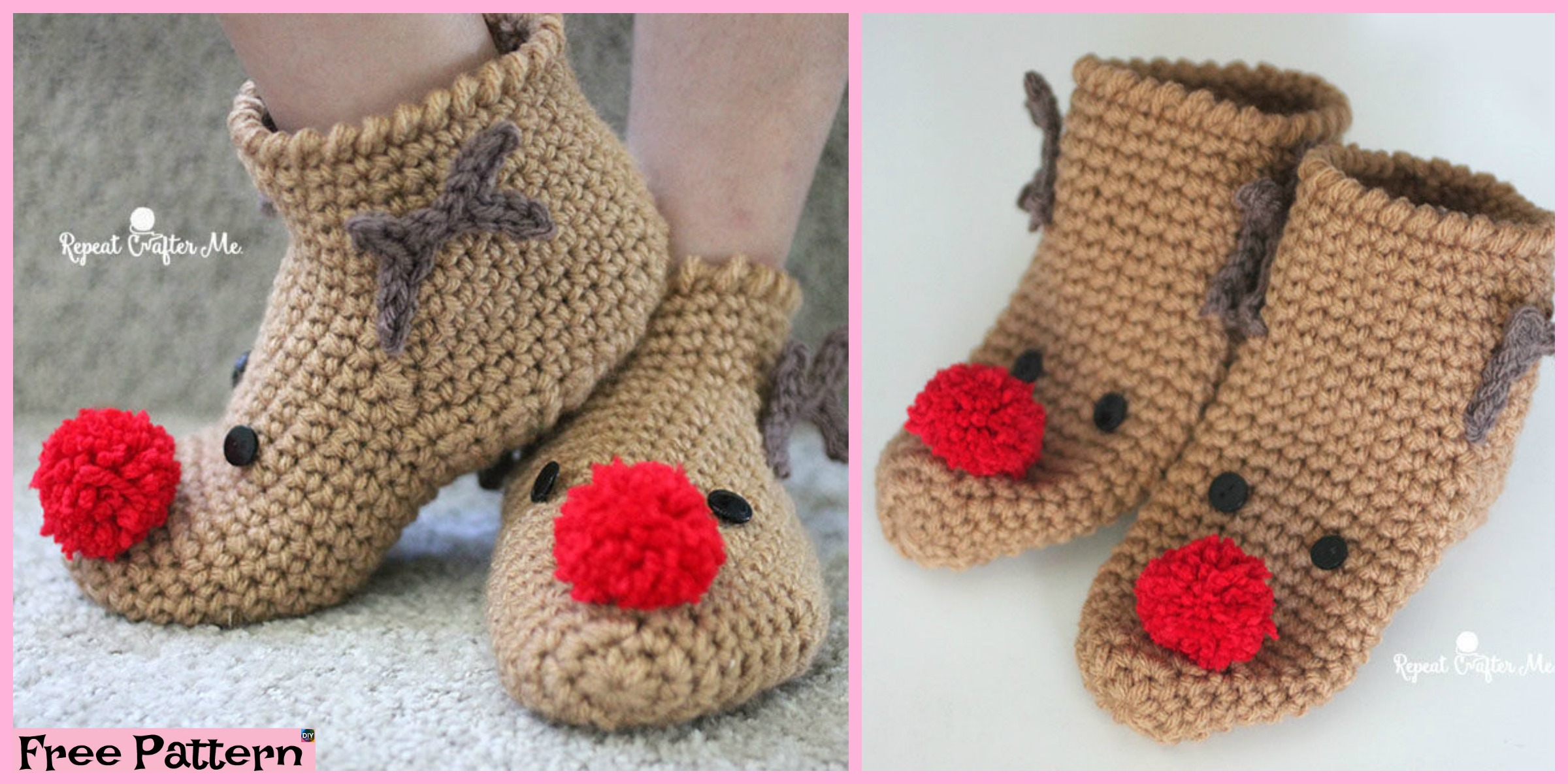 Pattern For Crochet Socks Crochet Christmas Slipper Socks Free Pattern Diy 4 Ever