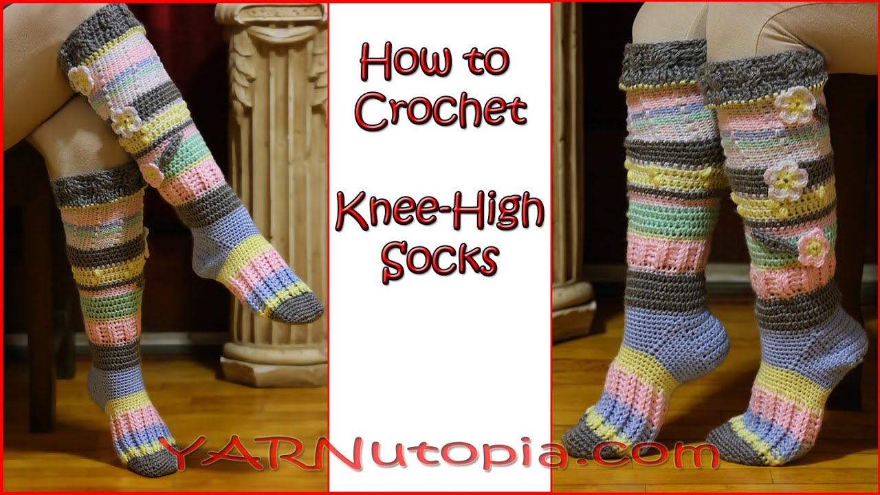 Pattern For Crochet Socks Crochet Tutorial Knee High Socks Youtube