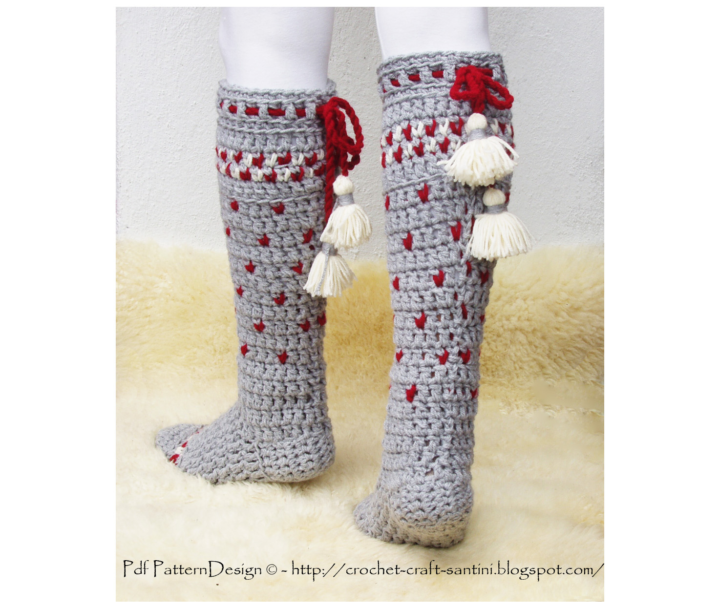 Pattern For Crochet Socks Knee High Crochet Winter Socks